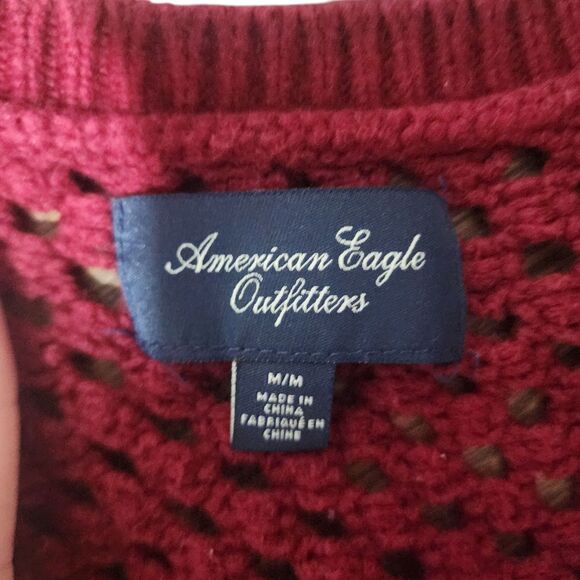 American Eagle Outfitters Cable Knit Sweater Womens Sz M Chunky Open Weave - Picture 4 of 4